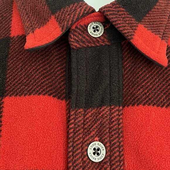 Eddie Bauer Mens TXL Red Buffalo Plaid Flannel Fleece Shirt Outdoor Lumberjack - Picture 9 of 16